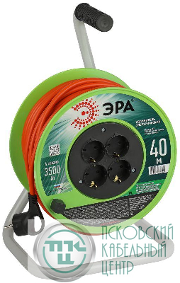 Удлинитель на катушке 4х40м с заземл. RP-4e-3x1.5-40m ПВС 3х1.5 Эра Б0056103