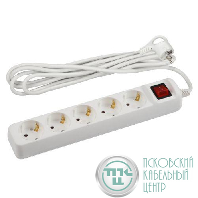Удлинитель 5х3м с заземл. с выкл. ПВС 3х1.5 16А U-5es-3m-3x1.5 Эра Б0044044