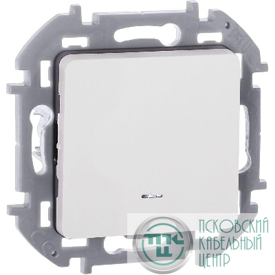 Переключатель 1-кл. Inspiria 10А IP20 250В 10AX с подсветкой/индикацией механизм бел. IEK 673660