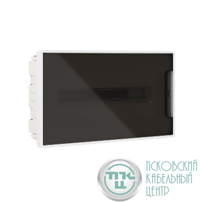 Щиток встраиваемый Фрейм (FRAME) ЩРв-п-18 18мод с тонированной дверцей с 2 шинами PEN на 8 и 10 отверст. бел. DKC F18B1WD