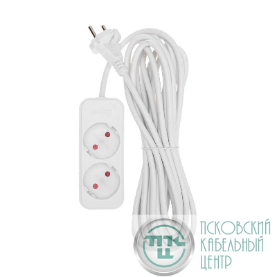 Удлинитель 2х5м без заземл. STANDARD 2х1кв.мм бел. Rexant 13-4002