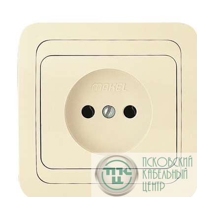 Розетка 1-м СП Mimoza 16А IP20 без заземл. крем./крем. Makel 25022