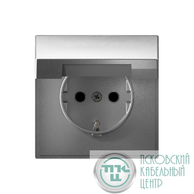 Розетка ArtGallery 16А IP20 с заземл. защ. шторки с крышкой механизм алюм. SE GAL000346