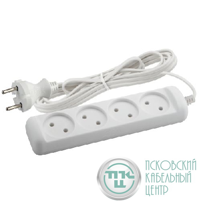 Удлинитель 4х3м без заземл. 6А IP20 UX-4-3m ШВВП 2х0.75 Эра Б0038560