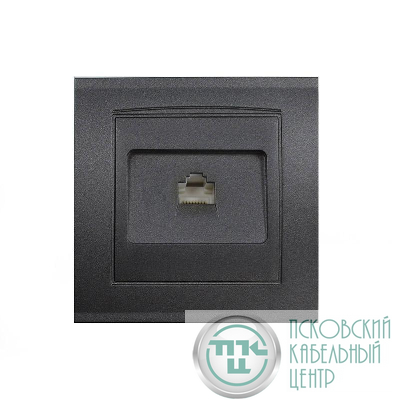 Розетка компьютерная 1-м СП Бриллиант в сборе графит Universal 7947601-Gr
