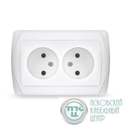 Розетка 2-м СП Маргарита 16А IP20 без заземл. бел. UNIVersal М0102