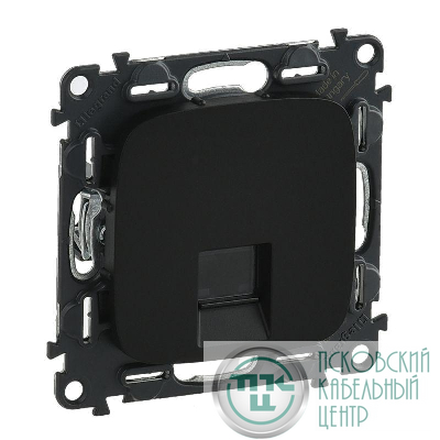 Розетка компьютерная 1-м Valena Allure RJ45 кат.5E UTP с лицев. панелью механизм антрацит Leg 753950
