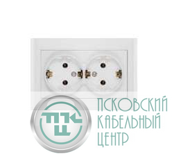 Розетка 2-м СП Бриллиант 16А IP20 с заземл. бел. UNIVersal 7947533