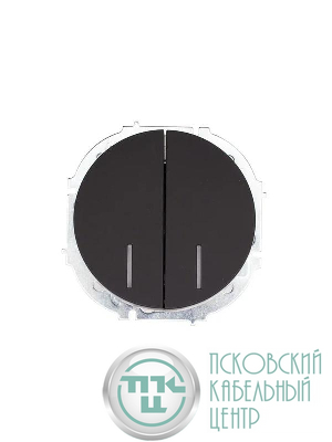 Выключатель 2-кл. СП OSEN 10А IP20 с подсветкой механизм черн. бархат LEZARD 743-4288-112
