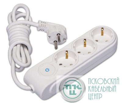 Удлинитель 3х2м с заземл. 16А IP20 ПВС 3х1.5 с выкл. защ. шторки Makel N3310034