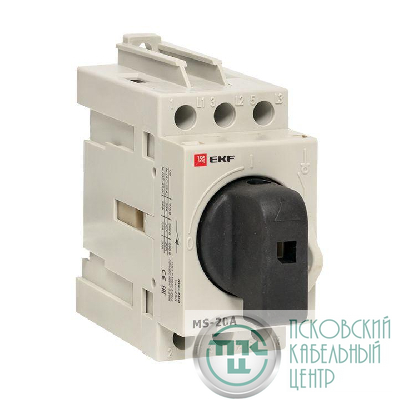 Рубильник мод. 3п MS-20A на DIN-рейку EKF ms-20d