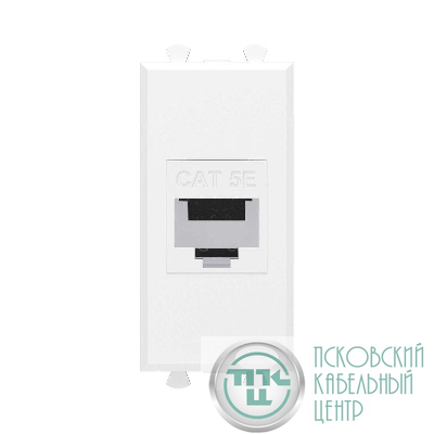 Розетка компьютерная 1мод. Avanti "Белое облако" RJ45 кат.5E без шторок модульная механизм DKC 4400661