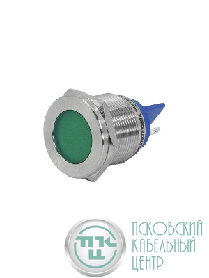 Лампа индикаторная GQ22T-D/L/G/220V/S светодиодная матрица d22мм 220В AC/DC IP67 метал. зел. Электротехник ET020077