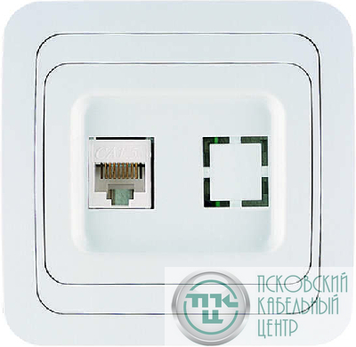 Розетка компьютерная 1-м СП Mimoza 16А IP20 бел./бел. Makel 12035