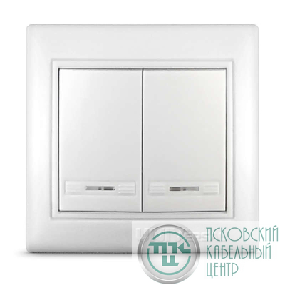 Выключатель 2-кл. СП Севиль 10А IP20 с подсветкой бел. UNIVersal С0123