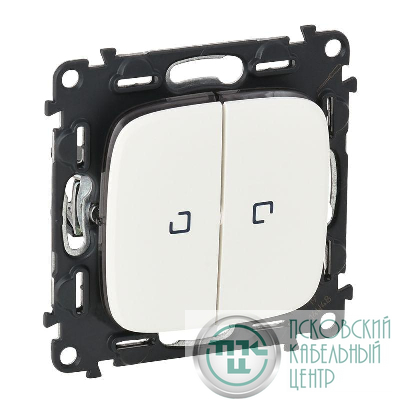 Механизм переключателя 2-кл. СП Valena Allure 10АХ IP20 250В с подсветкой с лиц. панелью белый Leg 752709