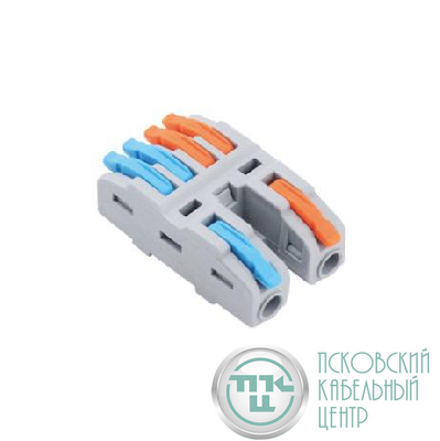 Клемма монтажная СМК PTC-2P 4224 BL/2 450В 32А 0.08-2.5(4.0)кв.мм JazzWay 5073760