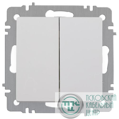 Выключатель 2-кл. СП Accent 6-104-01 10А IP20 250В AL/CU бел. Intro Б0063452