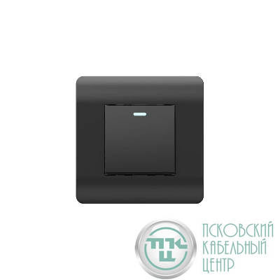 Выключатель 1-кл. NEW3-E 10А без фиксации с подсветкой черн. CHINT 431477