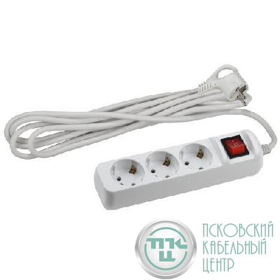 Удлинитель 3х3м с заземл. 10А IP20 UX-3es-3m ПВС 3х0.75 с выкл. Эра Б0035751