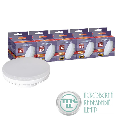 Лампа светодиодная PLED-GX53 10Вт 5000К холод. бел. GX53 840лм 230В 50Гц (эквивалент ЛОН 75Вт) (уп.10шт) JazzWay 1029300