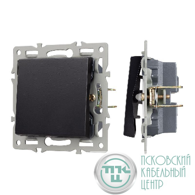 Механизм выключателя одноклавишный непроходной SWT-MK01-PL-BK (250В 16А) Arlight 043711