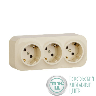 Розетка 3-м ОП Quteo 16А IP20 250В 3х2P+E с заземл. защ. шторки сл. кость Leg 782248