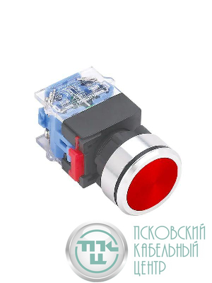 Выключатель кнопочный ВК30-01/R/P 1НЗ цилиндр d30мм IP65 красн. Электротехник ET859210