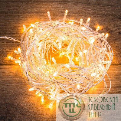 Гирлянда светодиодная "Твинкл Лайт" 20м 160LED тепл. бел. провод ПВХ бел. прозр. Neon-Night 303-306