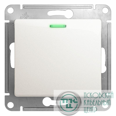 Выключатель 1-кл. СП Glossa 10А IP20 (сх. 1а) 10AX с подсветкой механизм перламутр. SE GSL000613