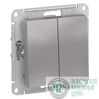 Выключатель 2-кл. AtlasDesign Aqua IP44 (сх. 5) 10AX механизм алюм. SE ATN440351