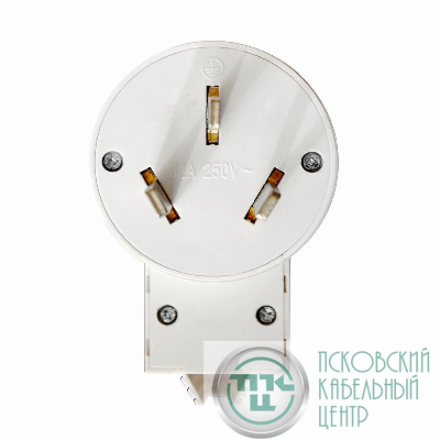 Вилка для плиты 2P+E 32А 250В бел. Universal 5311