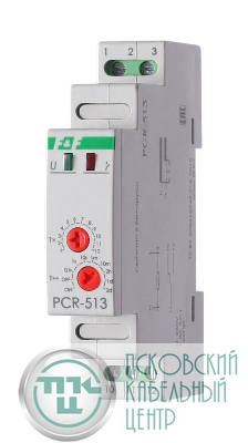 Реле времени PCR-513 8А 230В 1 перекл. IP20 задержка включ. монтаж на DIN-рейке F&F EA02.001.003