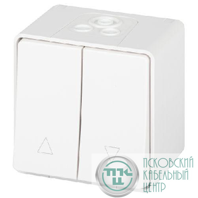 Переключатель Эксперт 11-1508-01 для жалюзи кнопочный IP55 10АХ-250В ОУ бел. Эра Б0063251