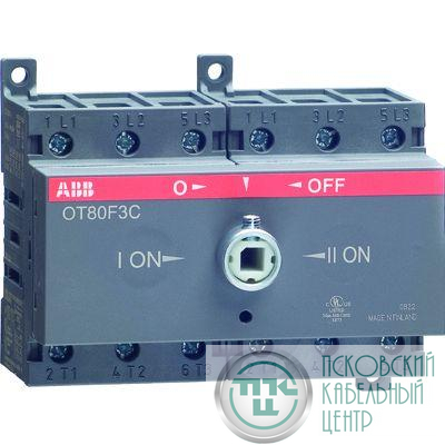 Рубильник реверсивный OT80 F3C 80А (75А AC23) ABB 1SCA105402R1001