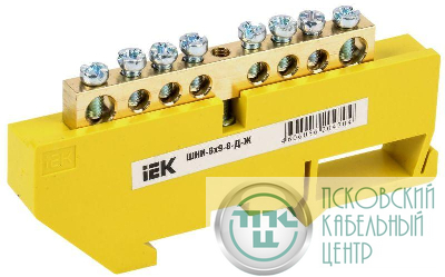Шина PE "земля" на DIN-изол. ШНИ-6х9-8-Д-Ж IEK YNN10-69-8D-K05