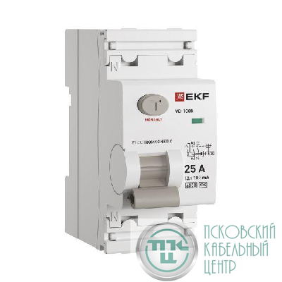 Выключатель дифференциального тока 2п 25А 100мА тип A 6кА ВД-100N электромех. PROxima EKF E1026MA25100
