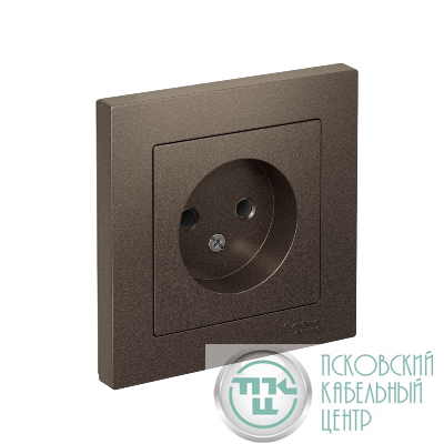 Розетка 1-м СП AtlasDesign 16А IP20 без заземл. в сборе мокко SE ATN000640