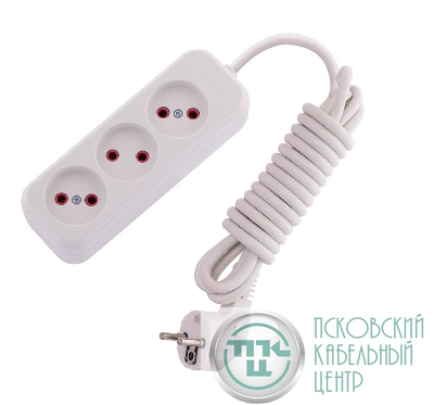 Удлинитель 3х3м без заземл. 10А IP20 Lezard 720-0303-303