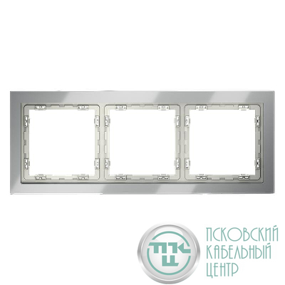 Рамка 3-м S70 стеклян. сталь Voltum VLS110305