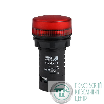 Лампа светодиодная OptiSignal Compact D22 С7-L-F4 красн. 110В AC/DC XB7EV04GP КЭАЗ 362155