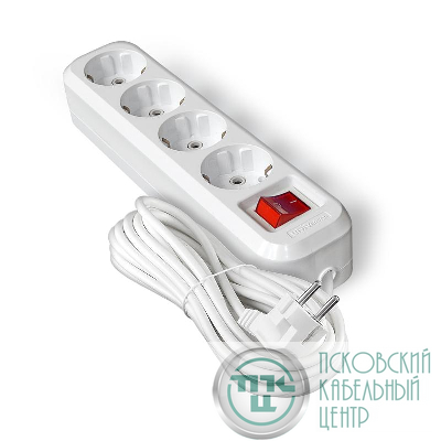 Удлинитель 4х5м с заземл. IP20 S-304А ПВС 3х1.5 с выкл.Universal 1735