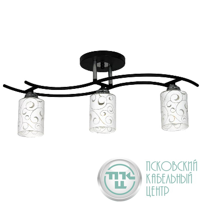 Светильник "Стиль" 131 (Плафон 8498) НПБ 01-3х60-178 Е27 (ИМ) потолочный черн. Элетех 1005405038