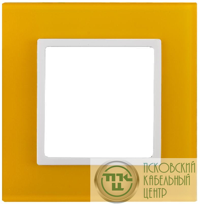 Рамка 1-м 14-5101-21 стекло Elegance желт.+бел. ЭРА Б0034476