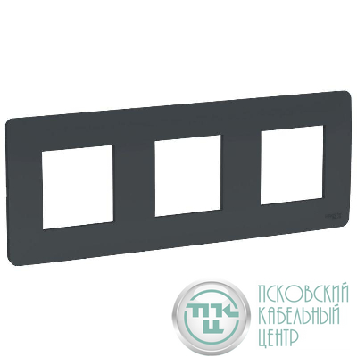 Рамка 3-м UNICA STUDIO антрацит SchE NU200654