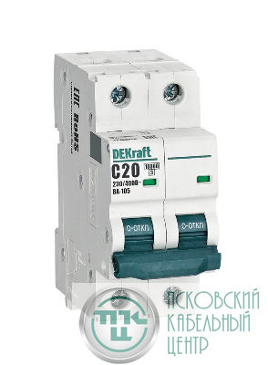 Выключатель автоматический модульный 2п C 20А 10кА ВА-105 DEKraft 13166DEK