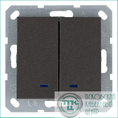 Выключатель 2-кл. 10А IP20 с подсветкой механизм мокко Jasmart G3023NZ