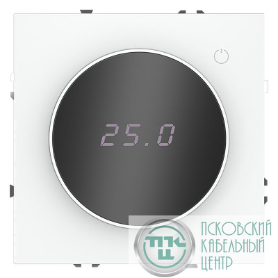 Терморегулятор электронный S70 с индикацией и датчиком для теплого пола механизм бел. матов. Voltum VLS070102