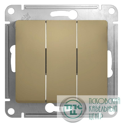 Выключатель 3-кл. СП Glossa 10А IP20 (сх. 1+1+1) 10AX механизм титан SE GSL000431