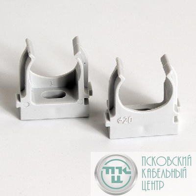 Держатель для труб (клипса) d20мм сер. (уп.100шт) TOKOV ELECTRIC TKE-LC-20-C06/100